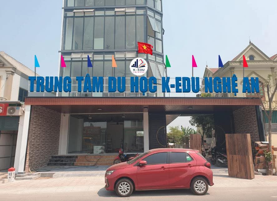 Trung tâm Du học K-EDU Nghệ An — mặt tiền khang trang